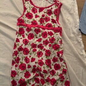 size 4T 4 t girls girl dress four christmas pink  floral white  pretty